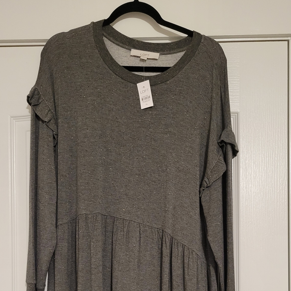 LOFT ruffle sleeved dress